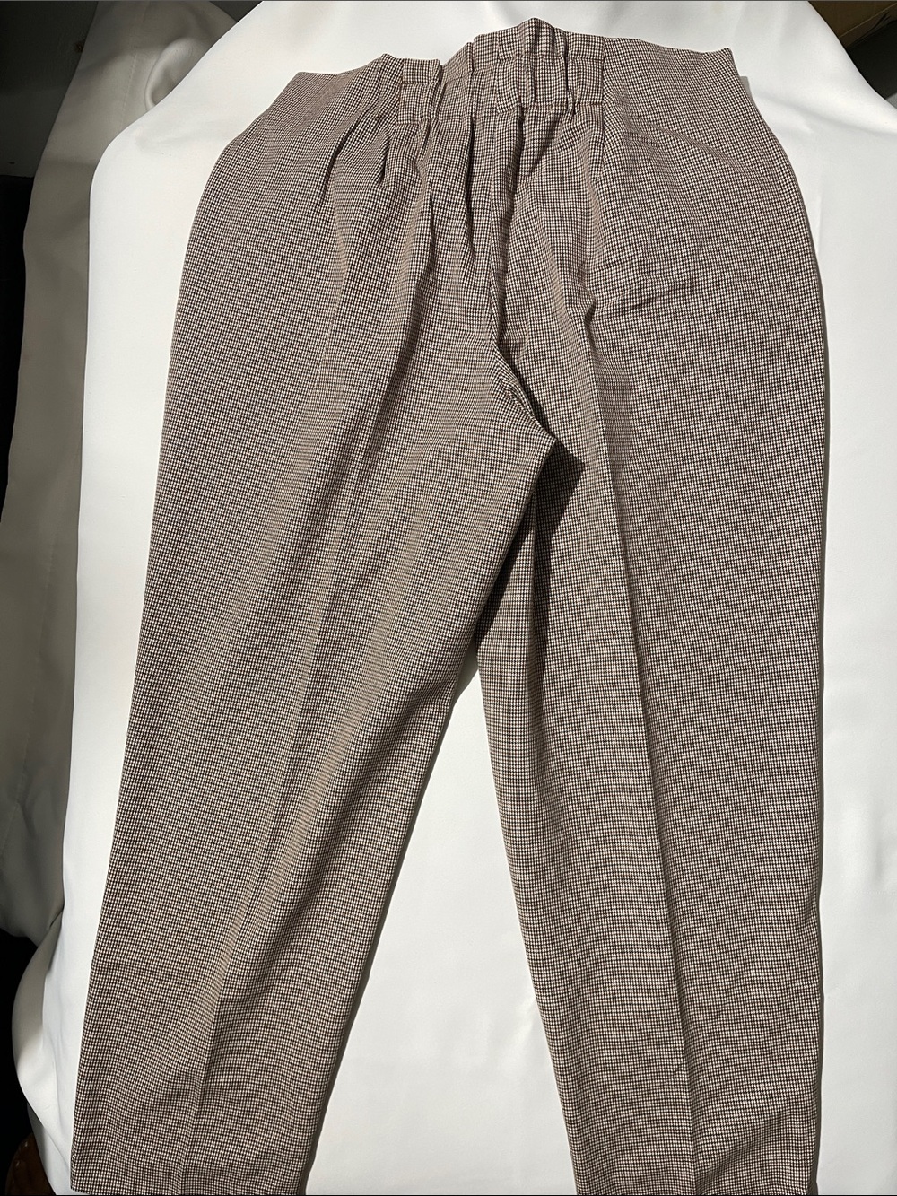 Classic Women’s Tapered Pants in Brown Check - Picture 3 of 7